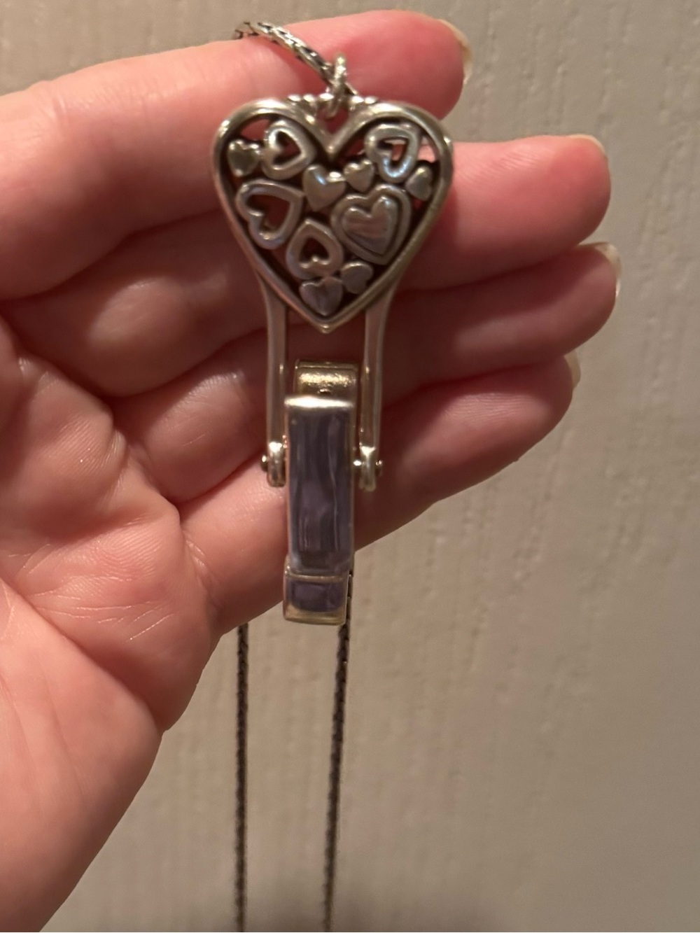 Brighton Silver Heart Clip-On card holder